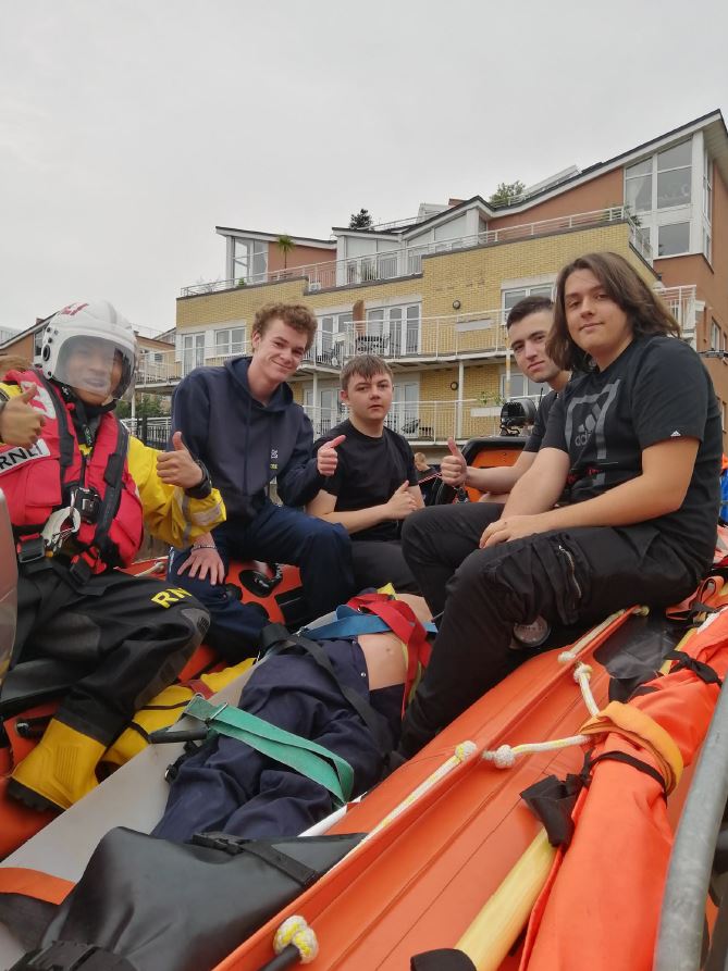 Action-packed visit to RNLI Teddington for Uniformed Services students